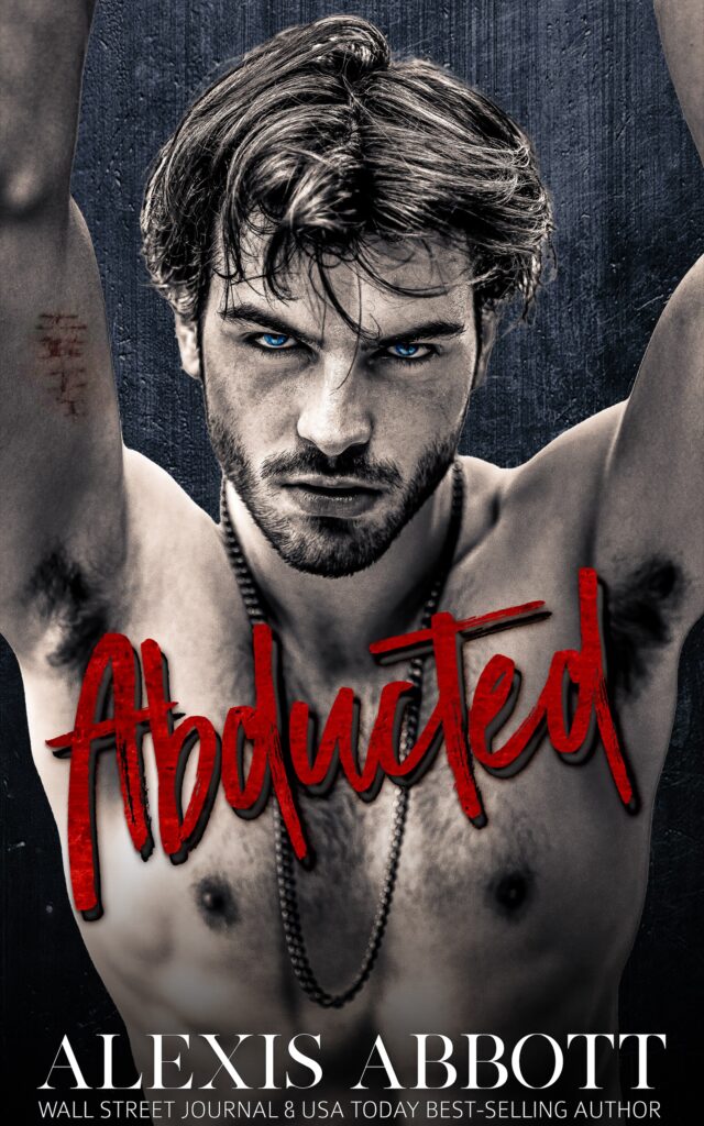 The cover for Forced Promises by Alexis Abbott. Cover has a man with tattooed hands including a skull and an ouroboros snake. Text states A Dark Mafia Stalker Romance. USA Today & Wall Street Journal Best-selling Author.